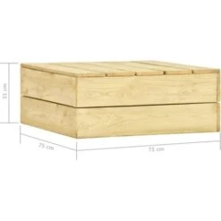 Mesa De Jardín De Madera De Pino Impregnada 75x75x31 Cm VidaXL -Mano Mano Ventas 18800707 3