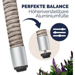 Casaria Polyrattan Mesa De Centro Ø60cm Redonda 5mm Cristal De Seguridad Altura Ajustable Capacidad De Carga 80kg Resistente A Intemperie Rayos UV Mesa De Café Color Beige -Mano Mano Ventas 18842047 5