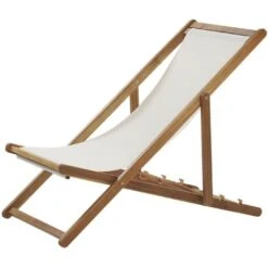 Tumbona De Jardín De Tela Amarillo Gris Madera De Acacia Clara Reclinable Plegable Anzio -Mano Mano Ventas 19155546 4