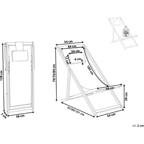 Tumbona De Jardín Con Asiento Beige Reclinable Plegable Con Reposacabezas Y Cojín Estructura De Madera Avellino 3 Tumbona De Jardín Con Asiento Beige Reclinable Plegable Con Reposacabezas Y Cojín Estructura De Madera Avellino - Imagen 3