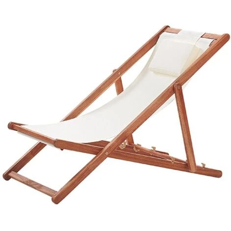 Tumbona De Jardín Con Asiento Beige Reclinable Plegable Con Reposacabezas Y Cojín Estructura De Madera Avellino 5 Tumbona De Jardín Con Asiento Beige Reclinable Plegable Con Reposacabezas Y Cojín Estructura De Madera Avellino - Imagen 5