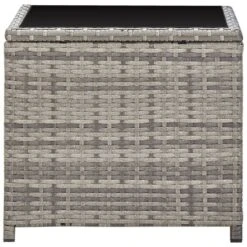 Mesa De Centro De Ratán Sintético Y Vidrio Gris 45x45x40 Cm VidaXL 8 Mesa De Centro De Ratán Sintético Y Vidrio Gris 45x45x40 Cm VidaXL -Mano Mano Ventas 19229392 4