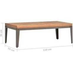 Mesa De Centro De Jardín Madera Maciza De Acacia 110x55x36 Cm VidaXL -Mano Mano Ventas 19287562 3