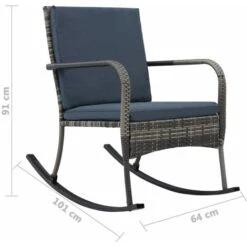 Silla Mecedora Para Jardín De Ratán Sintético Gris Antracita VidaXL -Mano Mano Ventas 19353489 3