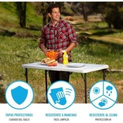 Lifetime Mesa Plegable Ajustable En Altura Blanco 122 X 61 X 56-91 Cm -Mano Mano Ventas 19362810 4