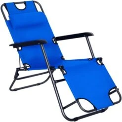 OUTSUNNY Tumbona Reclinable Y Plegable Con Respaldo Ajustable Reposabrazos Almohada Y Reposapiés Para Jardín Terraza Carga 136 Kg 118x60x80 Cm