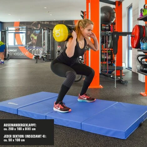 Eyepower Colchoneta Para Volteretas RG20 200x100x8cm Espesa Plegable Azul-Negro 5 Eyepower Colchoneta Para Volteretas RG20 200x100x8cm Espesa Plegable Azul-Negro - Imagen 5