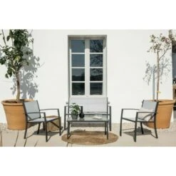 Muebles De Jardín CONJUNTOS SOFÁ Cancún 4 Plazas 1 Sofá, 2 Sillones, 1 Mesa Textileno KieferGarden -Mano Mano Ventas 19644357 3