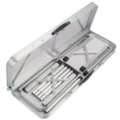 Casaria Set Mesa Y 2 Bancos Plegables Mesita Picnic Camping Función Maleta Aluminio 4 Personas Jardín Blanco -Mano Mano Ventas 19708730 5