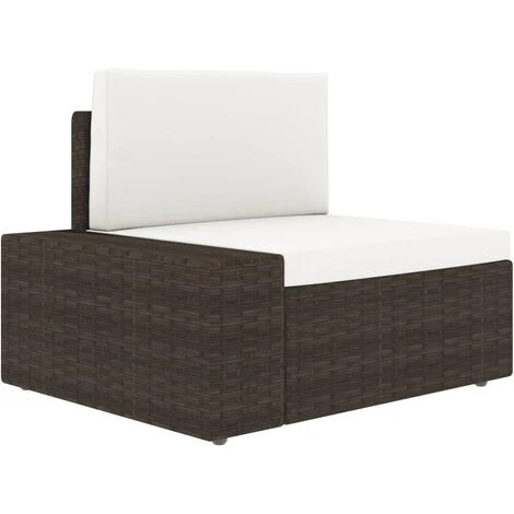 Sofá Seccional Esquina Reposabrazos Dcho Ratán Sintético Marrón VidaXL 1 Sofá Seccional Esquina Reposabrazos Dcho Ratán Sintético Marrón VidaXL