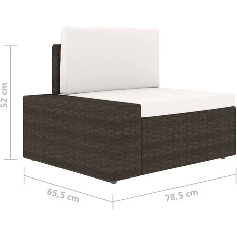 Sofá Seccional Esquina Reposabrazos Dcho Ratán Sintético Marrón VidaXL 3 Sofá Seccional Esquina Reposabrazos Dcho Ratán Sintético Marrón VidaXL - Imagen 3