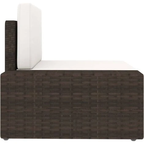 Sofá Seccional Esquina Reposabrazos Dcho Ratán Sintético Marrón VidaXL 4 Sofá Seccional Esquina Reposabrazos Dcho Ratán Sintético Marrón VidaXL - Imagen 4