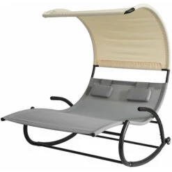 Tumbona Jardín Con Parasol De 2 Plazas Para Patio Trasero Playa OGS50-HG SoBuy ES