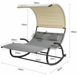 Tumbona Jardín Con Parasol De 2 Plazas Para Patio Trasero Playa OGS50-HG SoBuy ES -Mano Mano Ventas 20081621 5