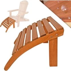 Deuba Reposapies Para Silla De Madera De Acacia Adirondack Apoyapies Para Sillas De Playa Interior Jardín Exterior 48x46x32cm