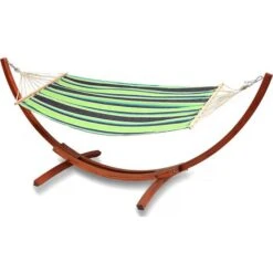 Hamaca De Madera Con Lona De Algodón Dallas - 3 M - Verde Mixto -Mano Mano Ventas 20160482 3