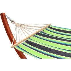 Hamaca De Madera Con Lona De Algodón Dallas - 3 M - Verde Mixto -Mano Mano Ventas 20160482 4