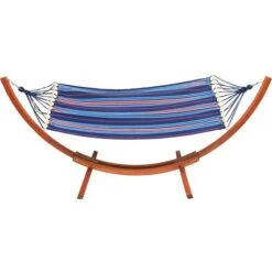 Hamaca De Madera Con Lona De Algodón Dallas - 3 M - Azul Mezclado -Mano Mano Ventas 20160487 3