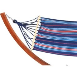 Hamaca De Madera Con Lona De Algodón Dallas - 3 M - Azul Mezclado -Mano Mano Ventas 20160487 4