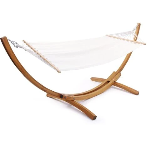 Hamaca De Madera Con Lona De Algodón Dallas - 3 M - Crudo 1 Hamaca De Madera Con Lona De Algodón Dallas - 3 M - Crudo