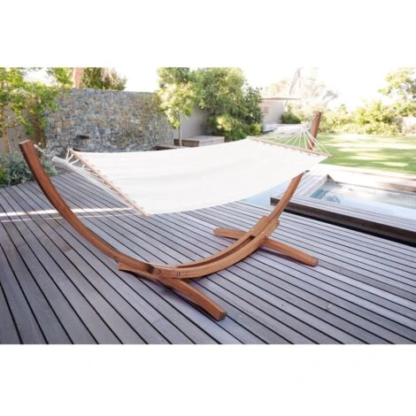 Hamaca De Madera Con Lona De Algodón Dallas - 3 M - Crudo 2 Hamaca De Madera Con Lona De Algodón Dallas - 3 M - Crudo - Imagen 2