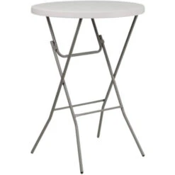 Mesa Catering Plegable Redonda Blanca Alta De 80x110cm 7house Mesa Ideal Para Eventos En Espacios Exteriores O Interiores Mesa De Polipropileno Y Acero Mesa Para 2-4 Personas