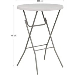 Mesa Catering Plegable Redonda Blanca Alta De 80x110cm 7house Mesa Ideal Para Eventos En Espacios Exteriores O Interiores Mesa De Polipropileno Y Acero Mesa Para 2-4 Personas -Mano Mano Ventas 20256233 3