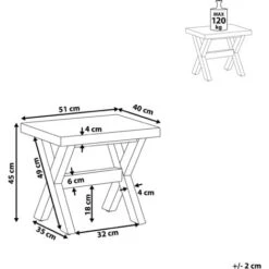 Taburete De Jardín De Cemento Reforzado Gris Base De Madera De Acacia Olbia -Mano Mano Ventas 20890215 3 1