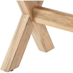 Taburete De Jardín De Cemento Reforzado Gris Base De Madera De Acacia Olbia -Mano Mano Ventas 20890215 5