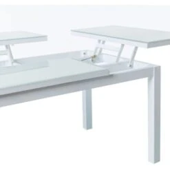 Mesa De Centro Elevable Para Exterior De Cristal Y Aluminio Blanca, De 120x60x48 Cm - -Mano Mano Ventas 22913481 5