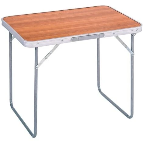 Mesa De Camping Plegable De Acero - (60x50x70, Marrón) 1 Mesa De Camping Plegable De Acero - (60x50x70, Marrón)