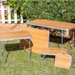 Mesa De Camping Plegable De Acero - (60x50x70, Marrón) 6 Mesa De Camping Plegable De Acero - (60x50x70, Marrón) -Mano Mano Ventas 22913631 3