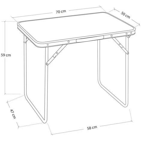Mesa De Camping Plegable De Acero - (60x50x70, Marrón) 4 Mesa De Camping Plegable De Acero - (60x50x70, Marrón) - Imagen 4