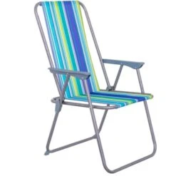 Silla Fija Plegable Hierro/Lona (53x46x88, Rayas)