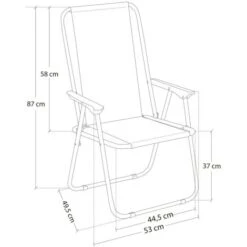 Silla Fija Plegable Hierro/Lona (53x46x88, Rayas) -Mano Mano Ventas 22913958 3
