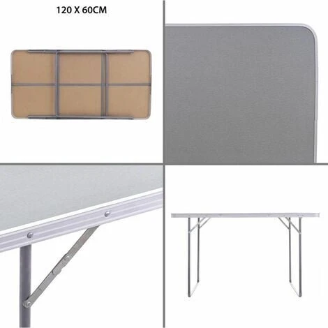 Mesa De Camping Plegable De Acero - (60x50x70, Gris) 2 Mesa De Camping Plegable De Acero - (60x50x70, Gris) - Imagen 2