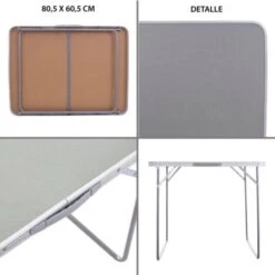 Mesa De Camping Plegable De Acero - (70x60x80, Gris) -Mano Mano Ventas 22914220 4