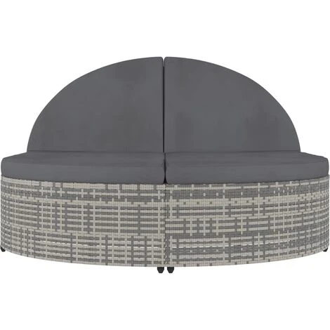 Tumbona Para 2 Personas Con Cojines Ratán Sintético Gris VidaXL 4 Tumbona Para 2 Personas Con Cojines Ratán Sintético Gris VidaXL - Imagen 4