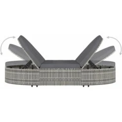 Tumbona Para 2 Personas Con Cojines Ratán Sintético Gris VidaXL 9 Tumbona Para 2 Personas Con Cojines Ratán Sintético Gris VidaXL -Mano Mano Ventas 23219005 5
