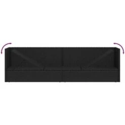 Sofá De Jardín Con Cojines Ratán Sintético Negro VidaXL -Mano Mano Ventas 23470700 3