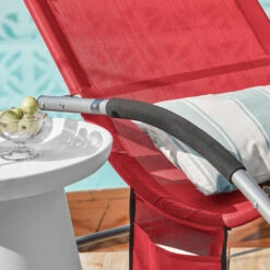 Set De 2 Tumbonas, Mecedora Con Almohada Y Bolsillo Lateral, Estructura De Hierro, Malla Transpirable Teslin, Cómodo, Soporta Hasta 150 Kg OGS28-Rx2 SoBuy ES -Mano Mano Ventas 23524646 5