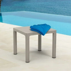 Mesa De Centro Cuadrada 45x45 Cm Para Interior Y Exterior Aviat Color: Blanco -Mano Mano Ventas 23916464 3