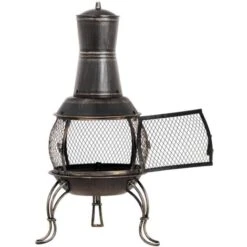 Chimenea De Jardín Estufa Para Exteriores Fabricada En Acero 90 Cm Abierta 360° -Mano Mano Ventas 24396403 5