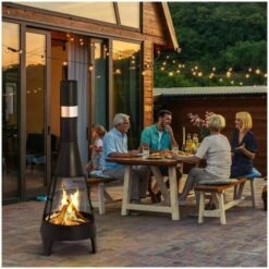 Chimenea De Jardín Estufa Para Exteriores Fabricada En Acero 120 Cm Abierta 360° -Mano Mano Ventas 24396406 4