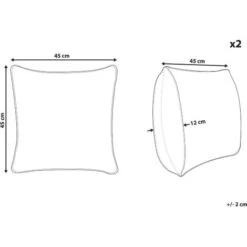 Conjunto De Cojines Decorativos De Jardín De Poliéster Blanco Y Azul 45 X 45 Cm Patrón Geométrico Triangular Rigosa -Mano Mano Ventas 26361429 3