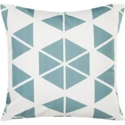 Conjunto De Cojines Decorativos De Jardín De Poliéster Blanco Y Azul 45 X 45 Cm Patrón Geométrico Triangular Rigosa -Mano Mano Ventas 26361429 4