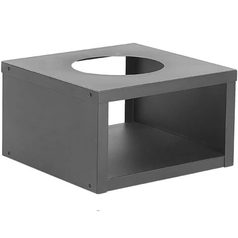 Pozo De Fuego De Acero Negro Carbón Redondo Con Atizador Almacenamiento Troncos Jardín Moderno Tanara 5 Pozo De Fuego De Acero Negro Carbón Redondo Con Atizador Almacenamiento Troncos Jardín Moderno Tanara - Imagen 5