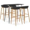 Mesa Alta Y Taburetes De Bar 5 Piezas Negro VidaXL