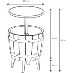 Mesa Nevera Para Jardín De Resina Cosmopolitan Beige Gardiun Capacidad 37 L 48,5x48,5x57/82 Cm Función 3 En 1 -Mano Mano Ventas 27616622 4