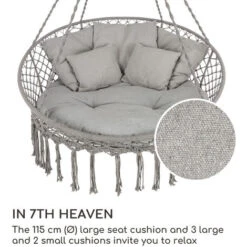 Blumfeldt Ischia Silla Colgante Con Cojín De Asiento 115 Cm (Ø) Polialgodón Gris Claro -Mano Mano Ventas 28292220 4